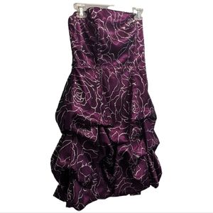 Deb Floral Scrunched Strapless Dress 11 (Jr's)